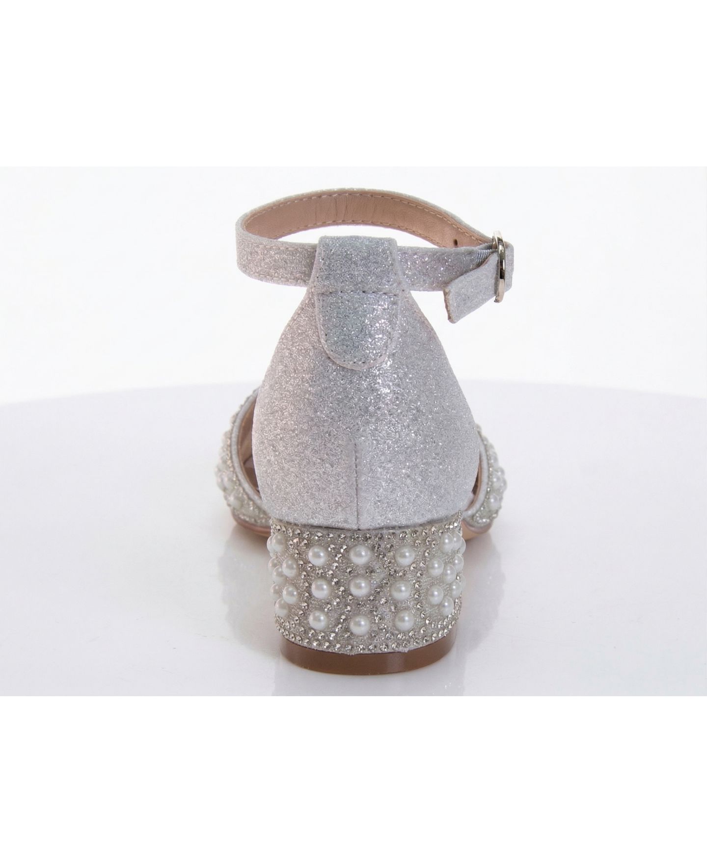 Туфли Badgley Mischka Glitter Dress Heels with Pearl And Rhinestone Detail, Heel, Ankle Strap. для девочек, цвет: Белый — фото 3