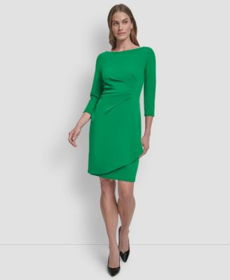 Women's 3/4-Sleeve Ruched Short Dress
