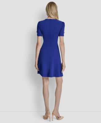 Women's Short-Sleeve Jewel Neck Dress