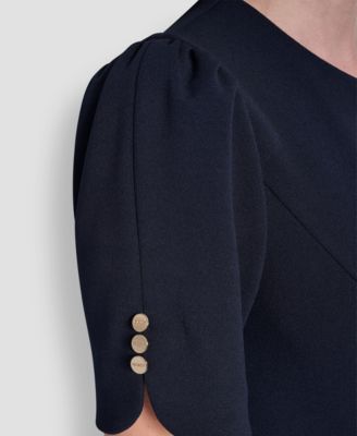 Women's Short-Sleeve Jewel Neck Dress