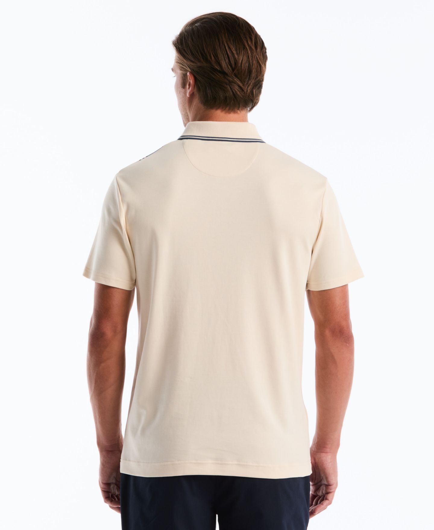 Мужское поло Original Penguin Cotton Jacquard Vertical Stripe Short-Sleeve Polo Shirt, цвет: Берёзовый — фото 5