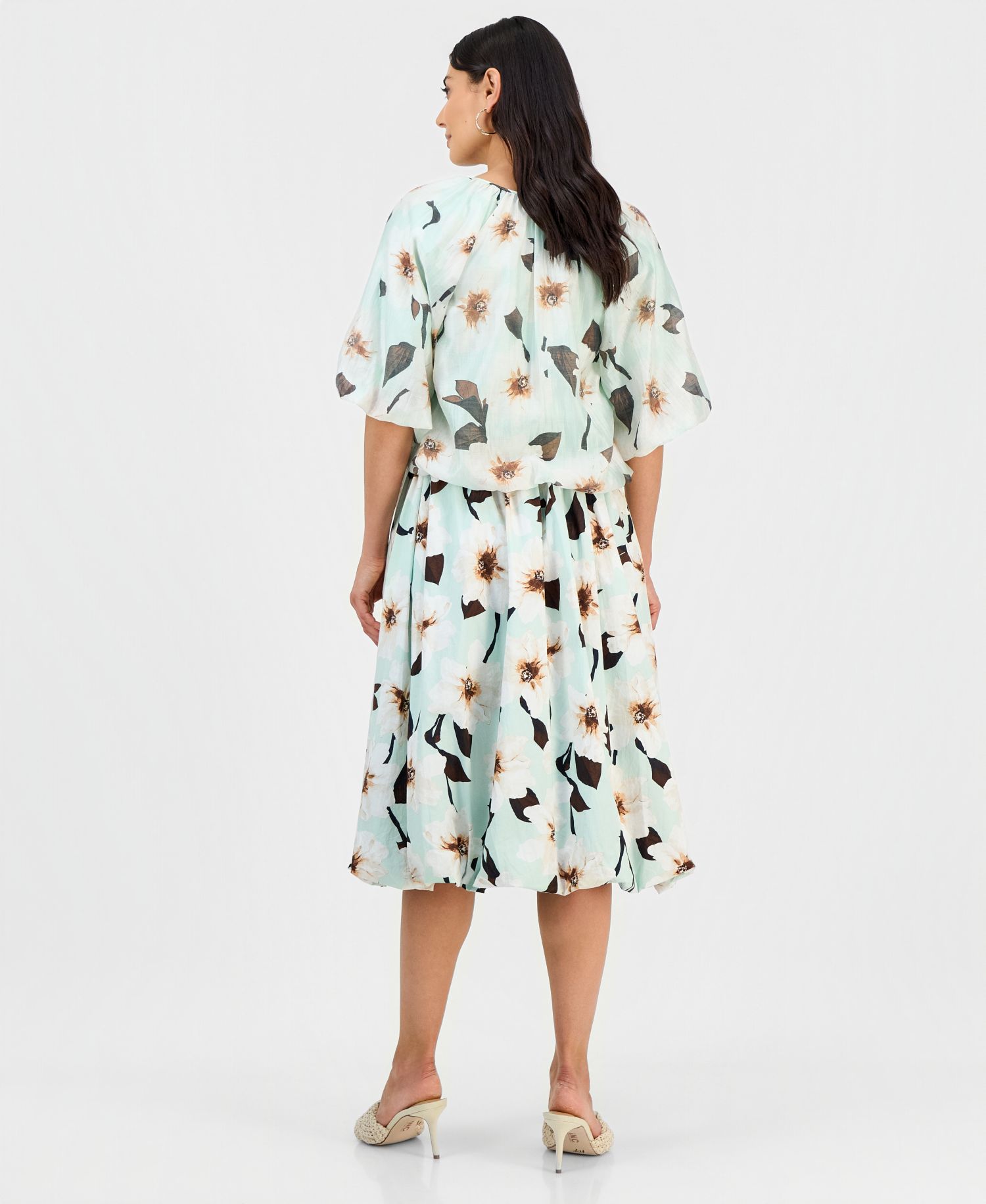 Petite Printed Pull-On Midi Skirt