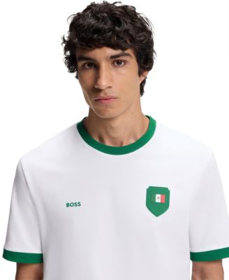 Men's Stretch-Cotton Mexico Country Flag Logo T-Shirt