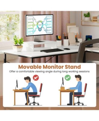 95 in 2-Person L-Shaped Reversible Computer Desk with Monitor Stand