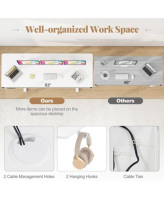 63 in Electric Standing Desk with 3 Memory Heights and LED Display