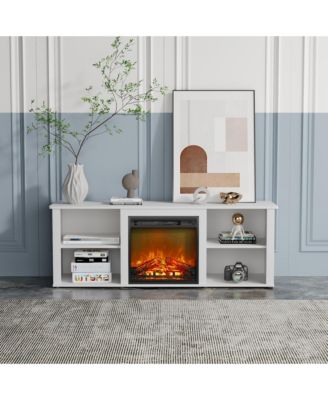 Modern Fireplace TV Stand for TVs up to 65" with 1400W Electric Fireplace