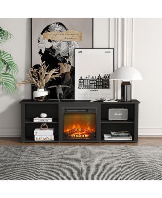 Modern Fireplace TV Stand for TVs up to 65" with Storage Media Console, Americano