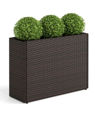 24 in Tall Raised Garden Bed with Wicker Design and Liner