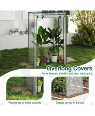 Portable Mini Greenhouse with Roll Up Zippered Door