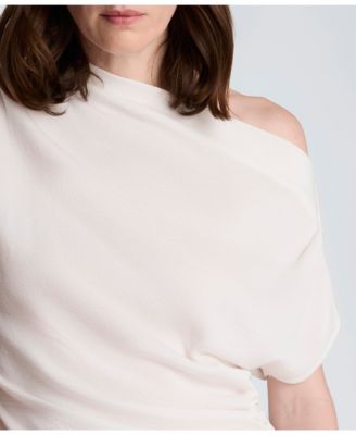 Women's Asymmetrical Drape Short-Sleeve Top