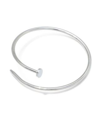 Silver Plated Thin Nail Cuff Bracelet