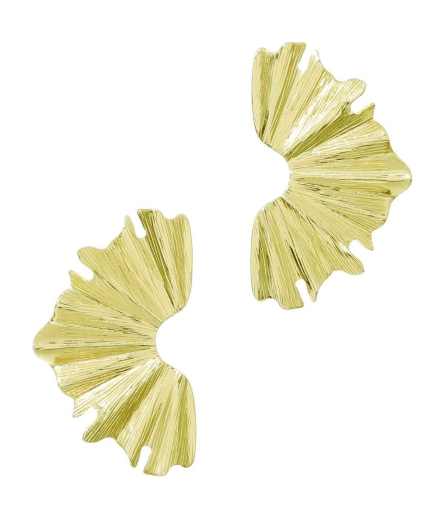 Gold Wave Statement Earrings