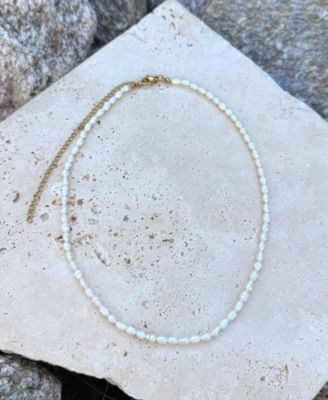 Tarnish Resistant Freshwater Pearl Seed Strand Necklace