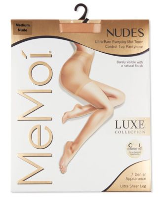 Women's Nudes Ultra Bare Everyday Mid Toner Control Top LUXE Pantyhose