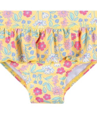 Toddler Girls Rashguard Suit, Floral, 5T