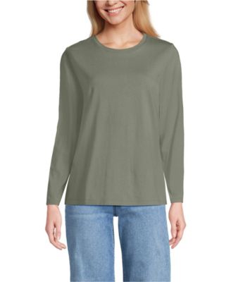 Women's Tall Relaxed Supima Cotton Long Sleeve Crew Neck T-Shirt