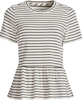 Women's Short Sleeve Lightweight Jersey Crew Neck Peplum Tee