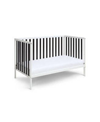 White Black Convertible Wood Crib 3 Adjustable Mattress Heights Toddler Bed