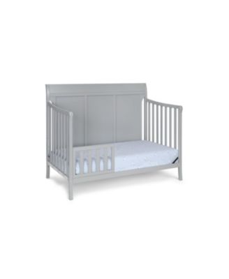 4 in 1 Modern Sleigh Convertible Crib Gray Solid Wood Adjustable Mattress Height