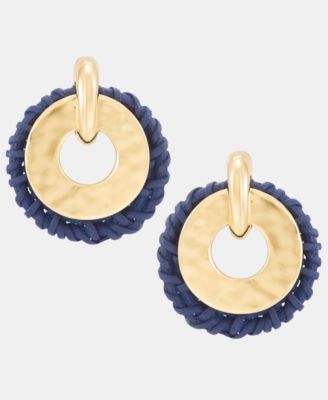 Gold-Tone Braided Doorknocker Earrings