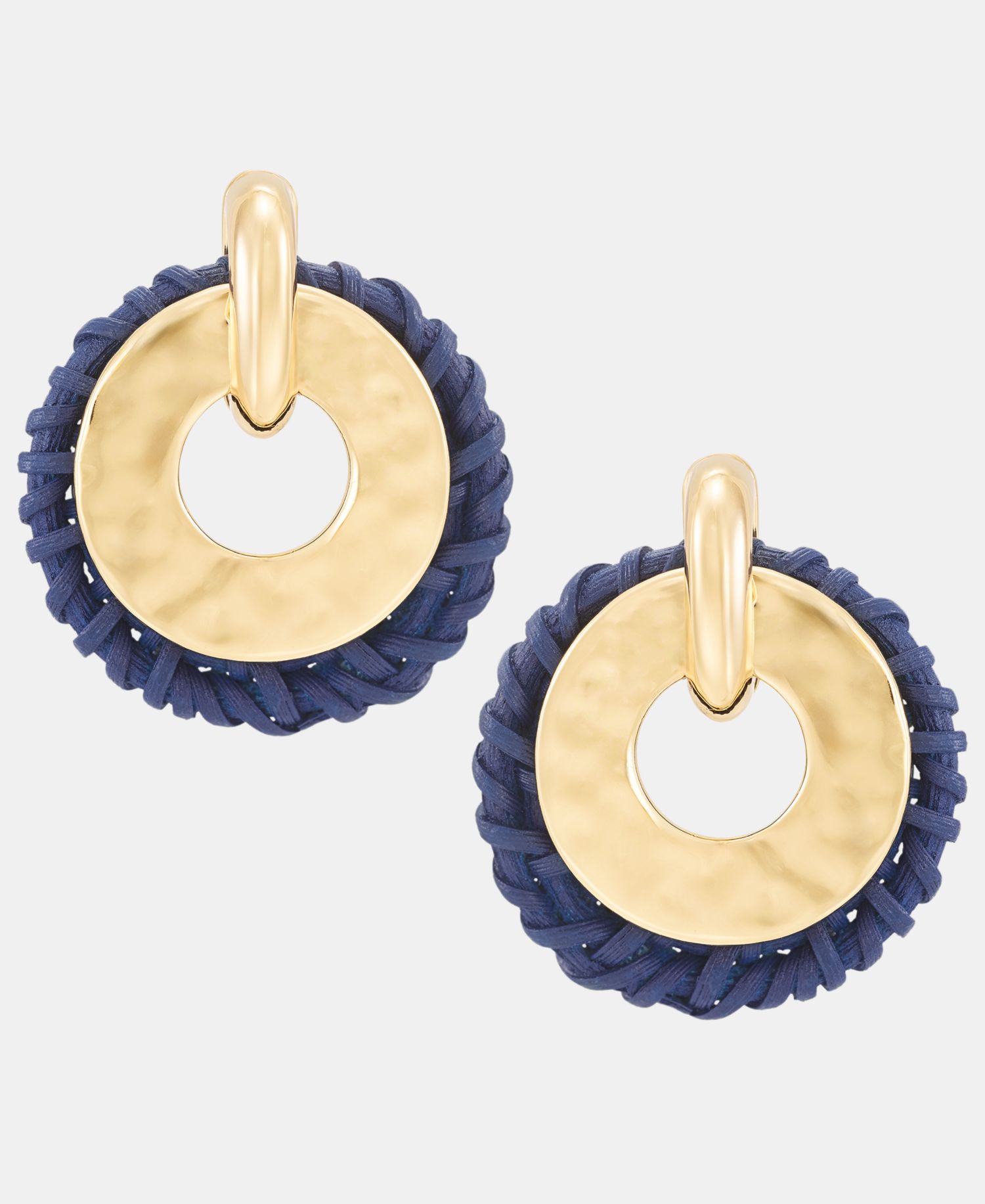 Gold-Tone Braided Doorknocker Earrings