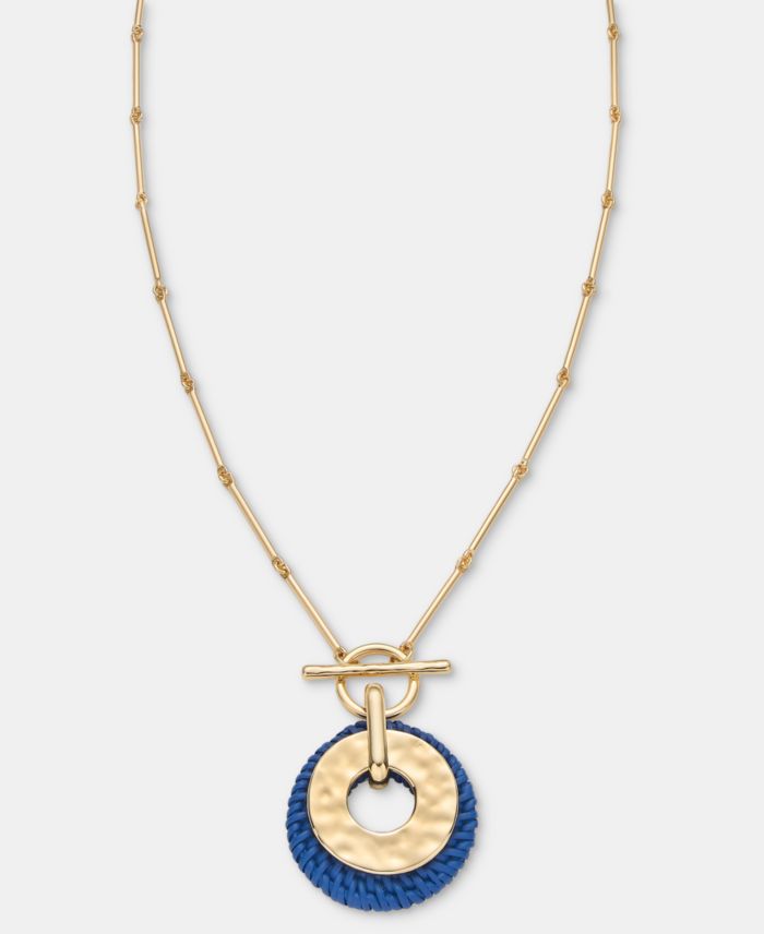 Style & Co Gold-Tone Long Disc Pendant Necklace