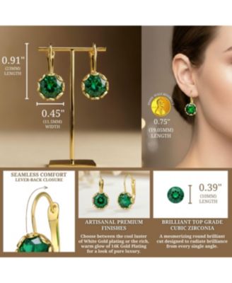 Modern Cubic Zirconia Solitaire Shimmering Drop Earrings