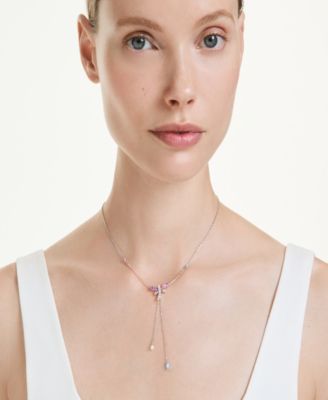 Ariana Grande x Y Necklace, Mixed Cuts, Dragonfly, Multicolored, Rhodium Plated