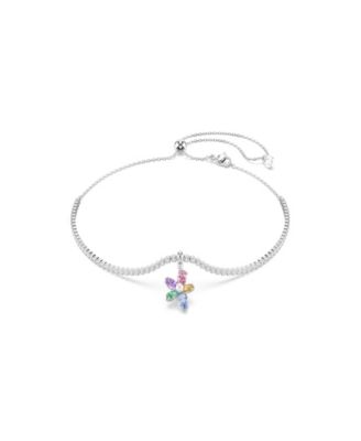 Ariana Grande x Choker Necklace, Mixed Cuts, Flower, Multicolored, Rhodium Plated