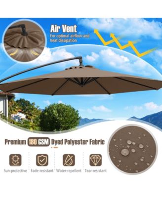 10 ft Offset Hanging Patio Cantilever Umbrella with Tilt