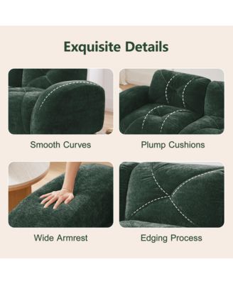 Modern 2-Seat Tufted Velvet Sofa, 80 Inch Modular Sectional Loveseat Featuring High-Density Sponge and Anti-Slip Design for Living Room