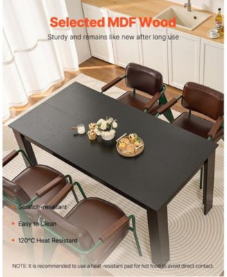 Rectangle Dining Table, 63" Length, Modern Wood Table for 4-6 People