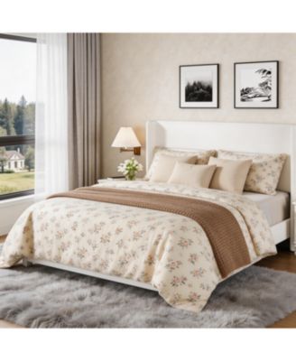 Upholstered Platform Bed Frame with Soft Headboard - Reinforced Wooden Slats, No Box Spring Needed