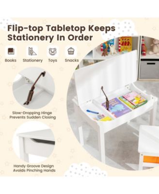 Flip-Top Kids Activity Table and Chair Set with Hidden Storage