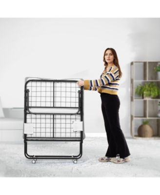 Rollaway Bed, 31" x 75", Foldable Bed with 4" Mattress, for Adults and Guests