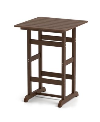 30-Inch Square Bar Table with Slatted Top for Patio or Poolside Dining
