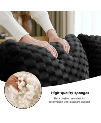 Contemporary 82" Modular Sofa, Flannelette Upholstered 2-Seater Couch with Deep Seat and Anti-Slip Design for Living Room