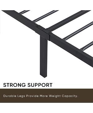 Queen Size Bed Frame with Storage Headboard, LED Lights and Charging Station, Platform Bed with 2 Drawers