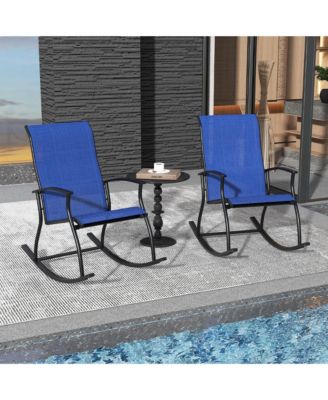 Set of 4 Outdoor Rocking Chair Patio Rocker w/ Breathable Fabric