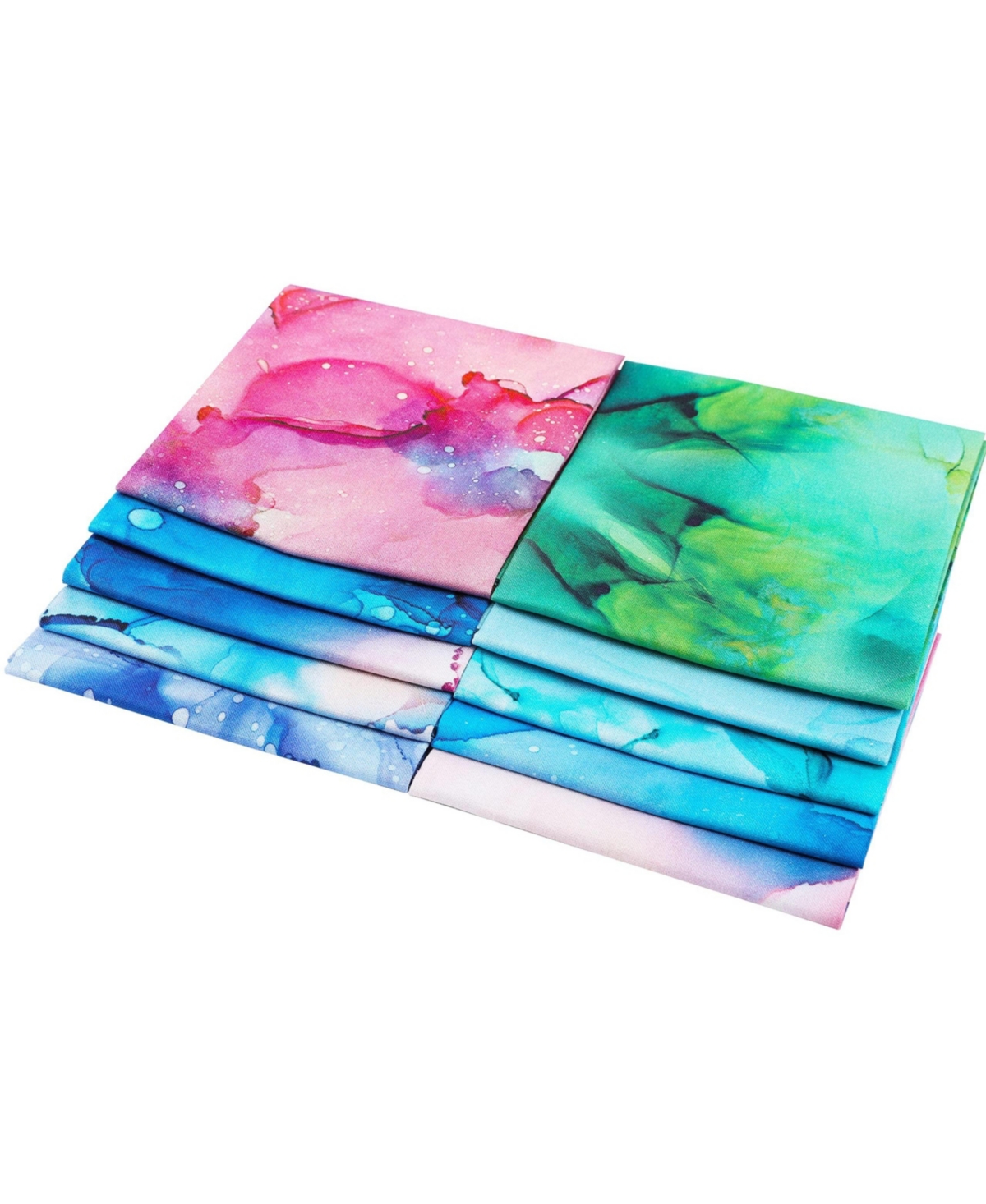 Gnuadz 10pcs Cotton Quilting Fabric Fat Quarters Sewing Patchwork Diy Crafts Rainbow Inks 18"x21", 5.2oz