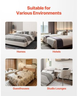 King Size Heavy Duty Metal Bed Frame Box Spring With Washable Fabric Cloth