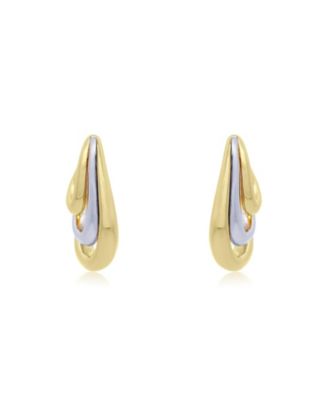 Two-Tone Trio Hoop Earrings 14K Gold-Plated and Sterling Silver