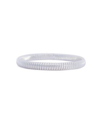 Ribbed Stretch Bangle Sterling Silver