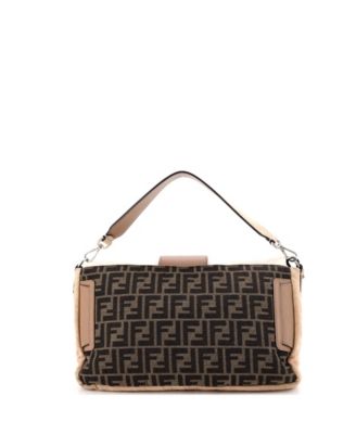 Large Baguette Zucca and Pequin Canvas with Zucca Suede