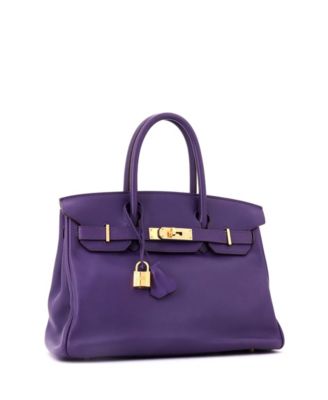 Birkin 30 Handbag Purple Swift with Gold Hardware