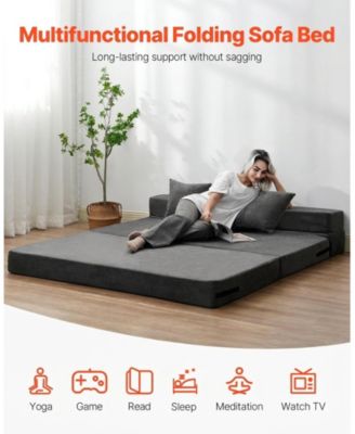 Folding Sofa Bed, 3-in-1 with Memory Foam Mattress, Convertible Sleeper Chair