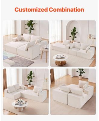 Modular Sectional Sofa, L Shaped with Chaise, Cloud Couch for Living Room
