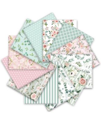 12pcs 18x22 Spring Cotton Fat Quarters Floral Greenery Printed Quilting Patchwork Sewing Fabrics DIY Crafting Home Decor