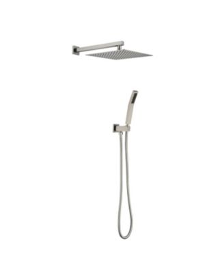 12 Inch Square Rain Shower Head with Handheld Showerhead (Without control valve)
