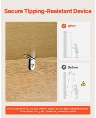 6 Drawer Rattan Dresser, Natural Rattan Chest with Metal Handle for Bedroom